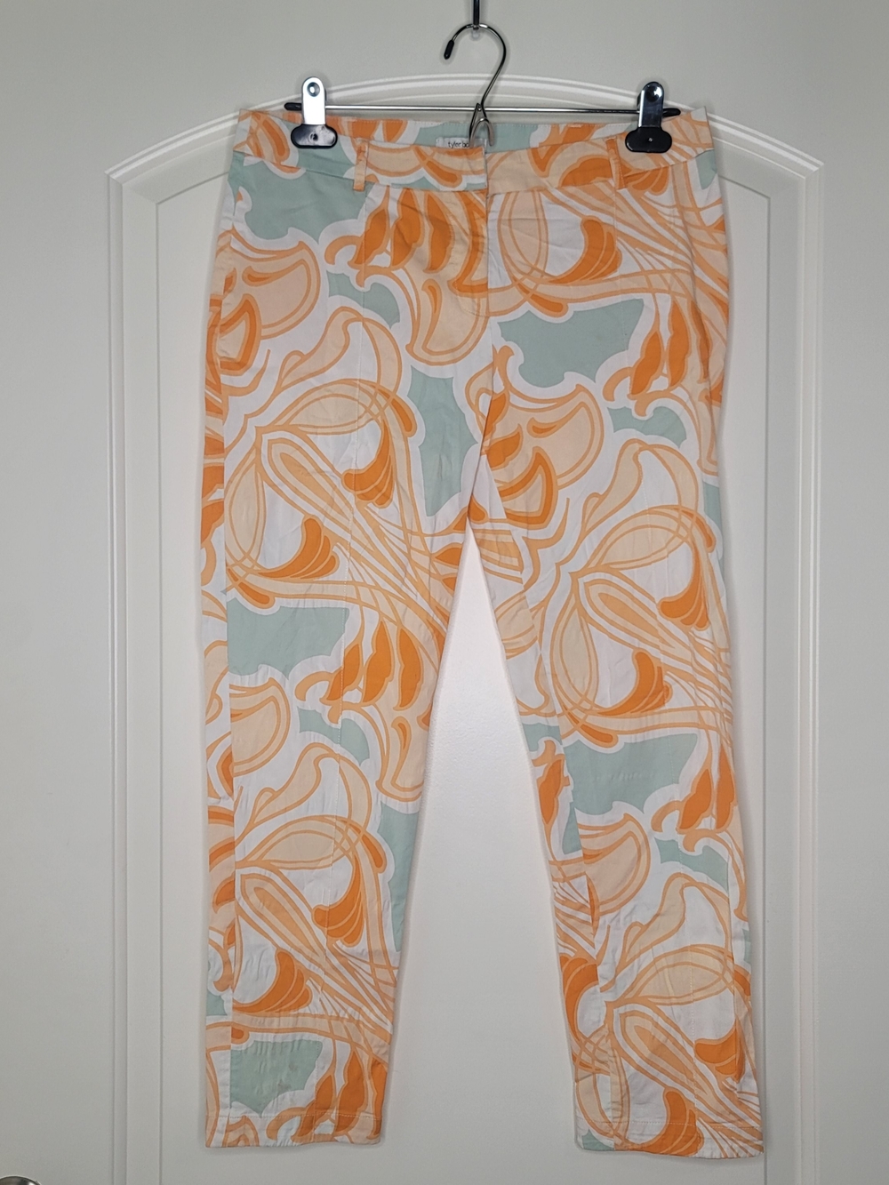 Tyler Boe Orange & Light Blue Printed Cropped Pants 70sVibes